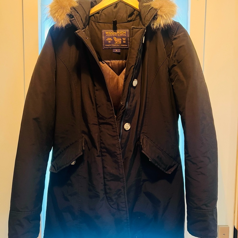 Woolrich Black Arctic Parka w Fur Hood and down